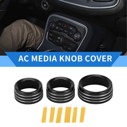 3 Pcs Tune Switch Knob Cover Ring for Dodge Challenger (2015-2019)