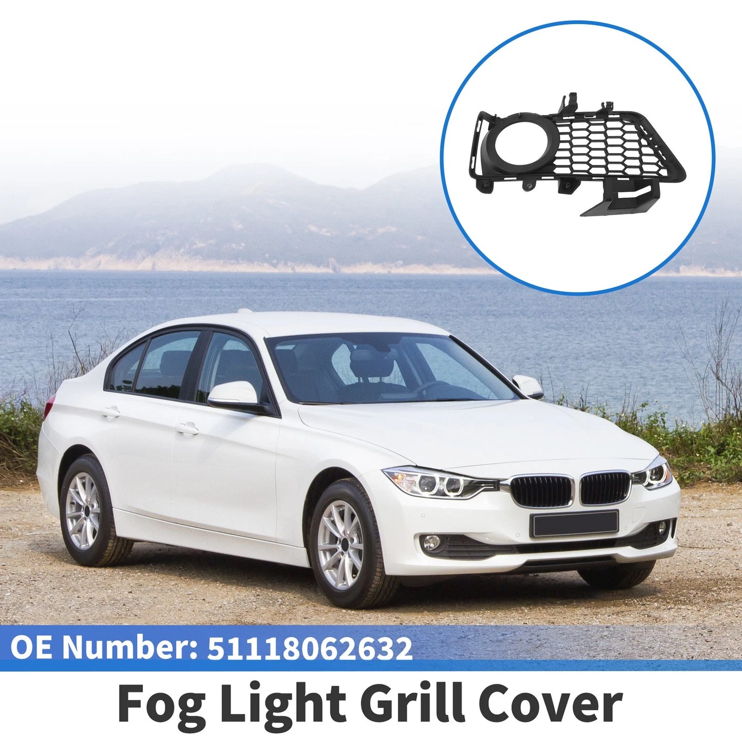 Front Right Fog Light Grill for BMW 3 Series (2012-2018)