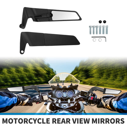 M8/M10 Motorcycle Rear View Mirrors Polygonal Shape Handlebar Mirror Black