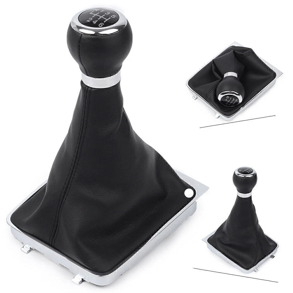 6-Speed Manual Gear Shift Knob w/ Boot Cover for VW Passat B6 (2005-2010)