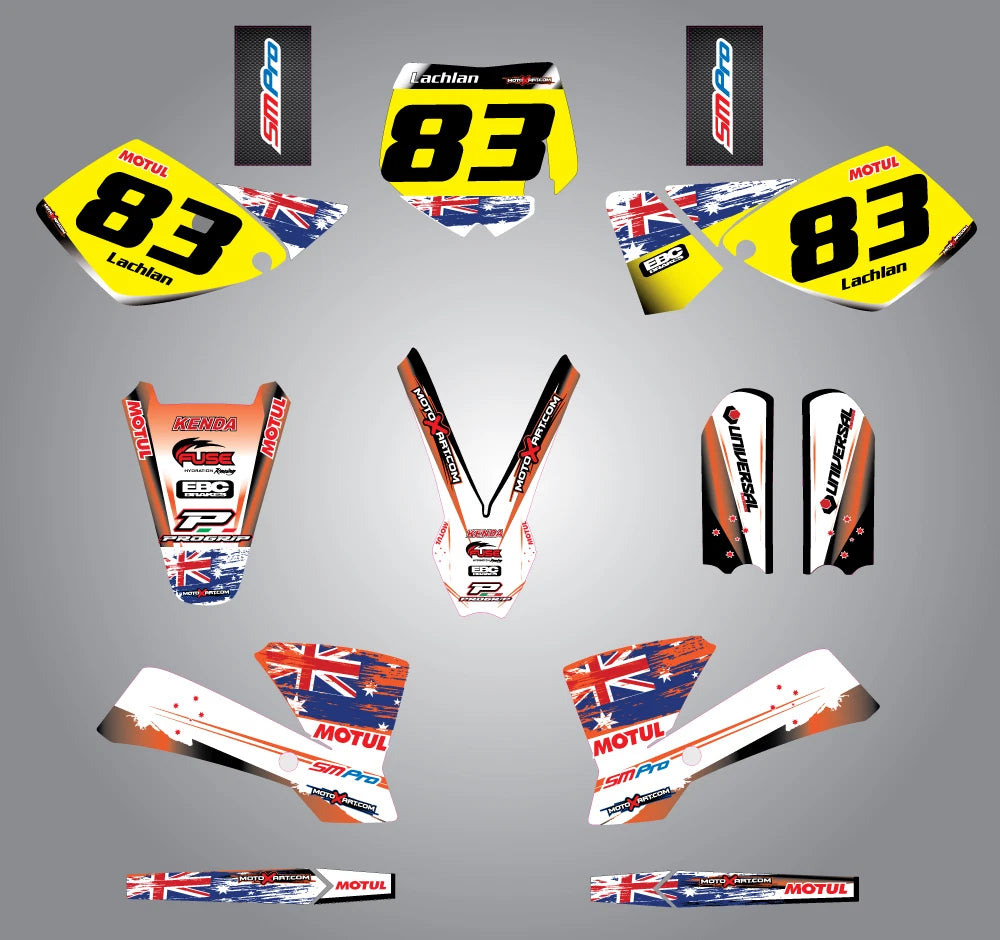 AUSSIE PRIDE Full Sticker Kit for KTM 65 SX (2002-2008)