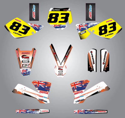 AUSSIE PRIDE Full Sticker Kit for KTM 65 SX (2002-2008)