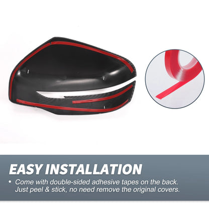 Rearview Mirror Cover Overlay Black Carbon Fiber for Nissan Navara (2015-2023)