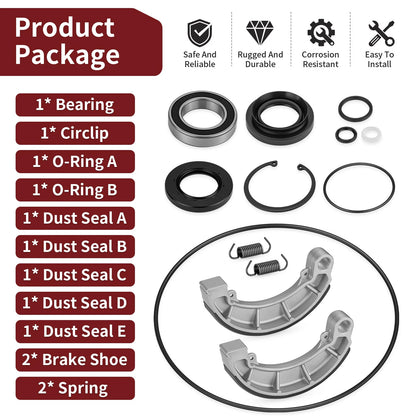Rear Brake Drum Bearing Seals & Shoes for Honda Rancher 420 TRX420TM(2007–2013)