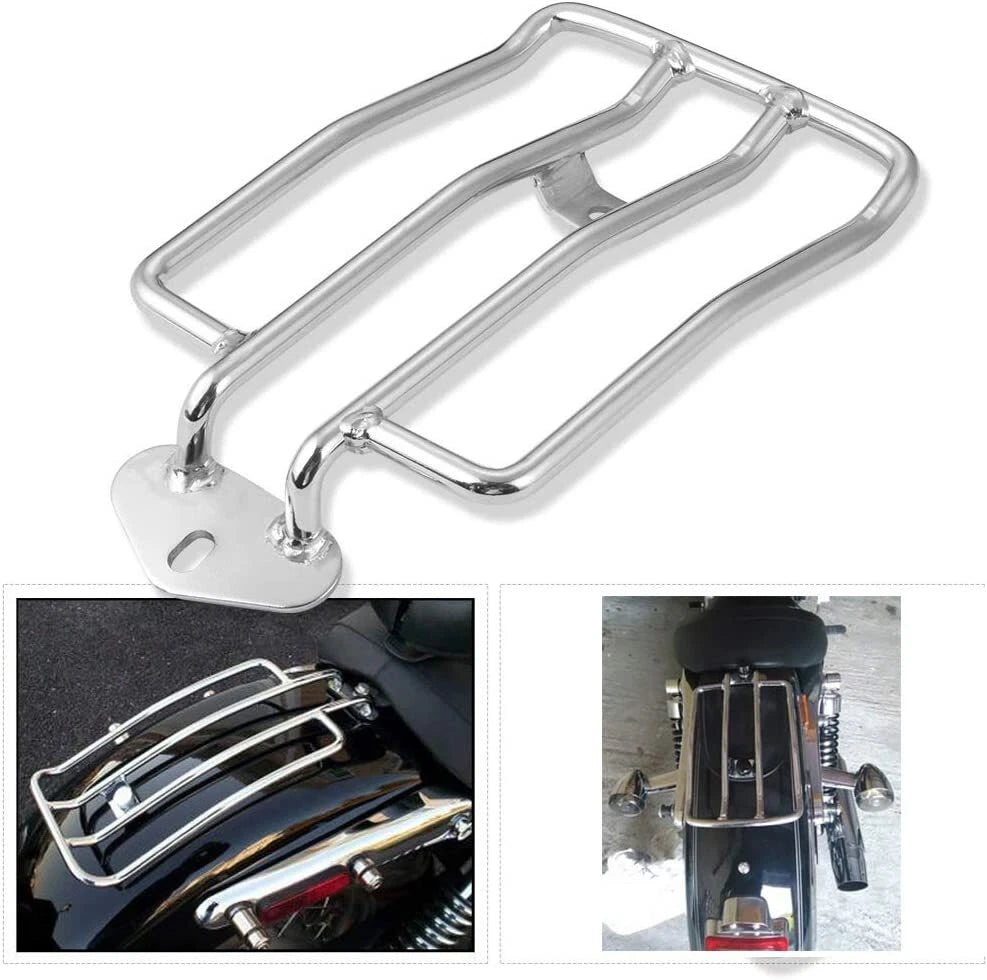 Chrome Solo Seat Rear Fender Luggage Rack for Harley Sportster XL 883 1200
