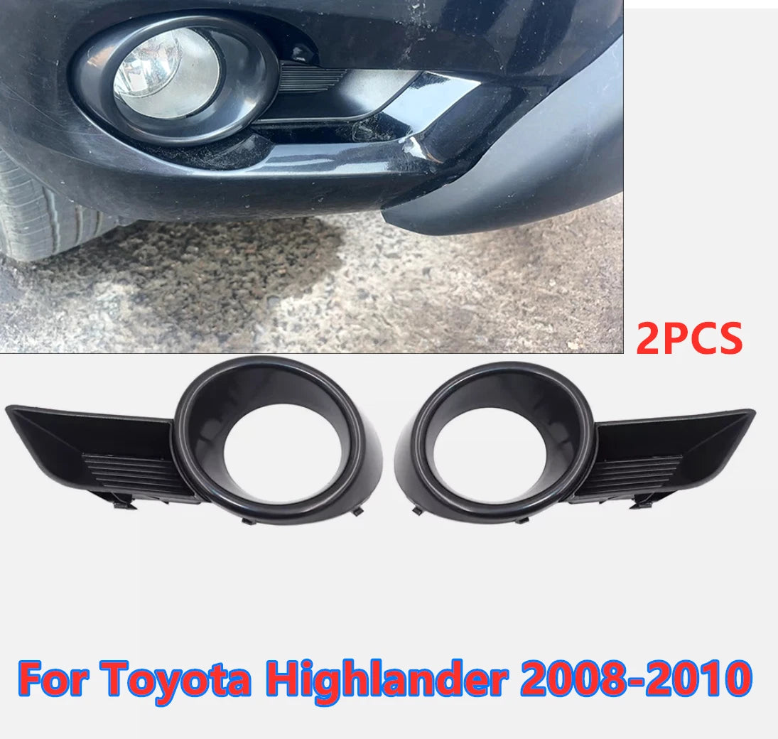 2 x Front Bumper Fog Light Grill Cover Trim for Toyota Highlander (2008–2010)
