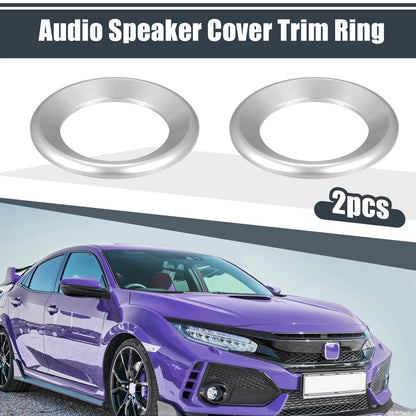Silver Tone Door Audio Speaker Ring Covers for Honda Civic
