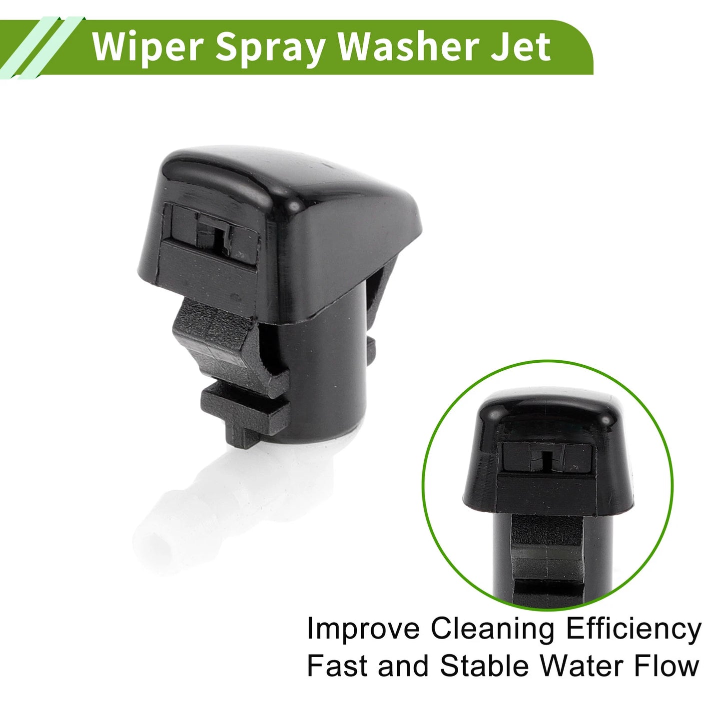 Windshield Washer Nozzle & 2 x Hose Connectors for Ford Edge (2007-2011)
