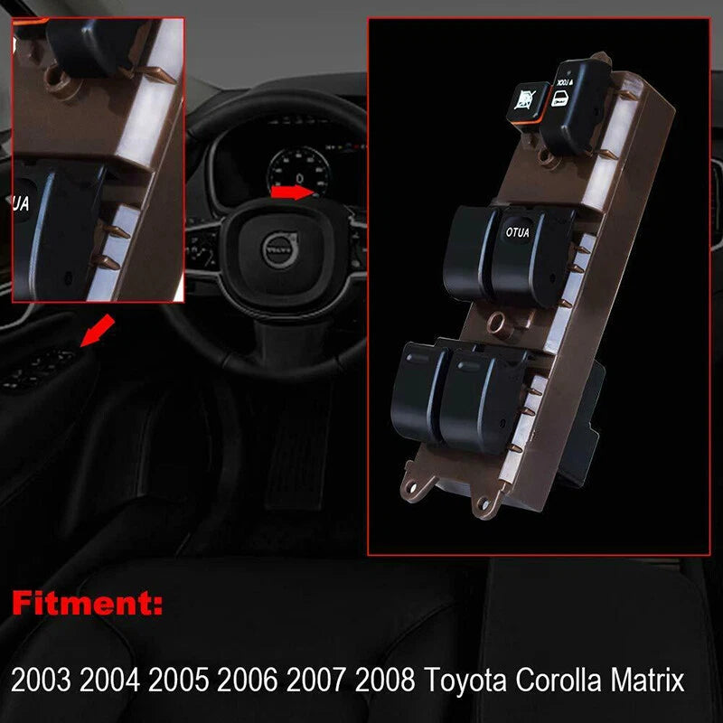 Driver Master Power Window Switch Control + Bezel for 2003-2008 Toyota Matrix