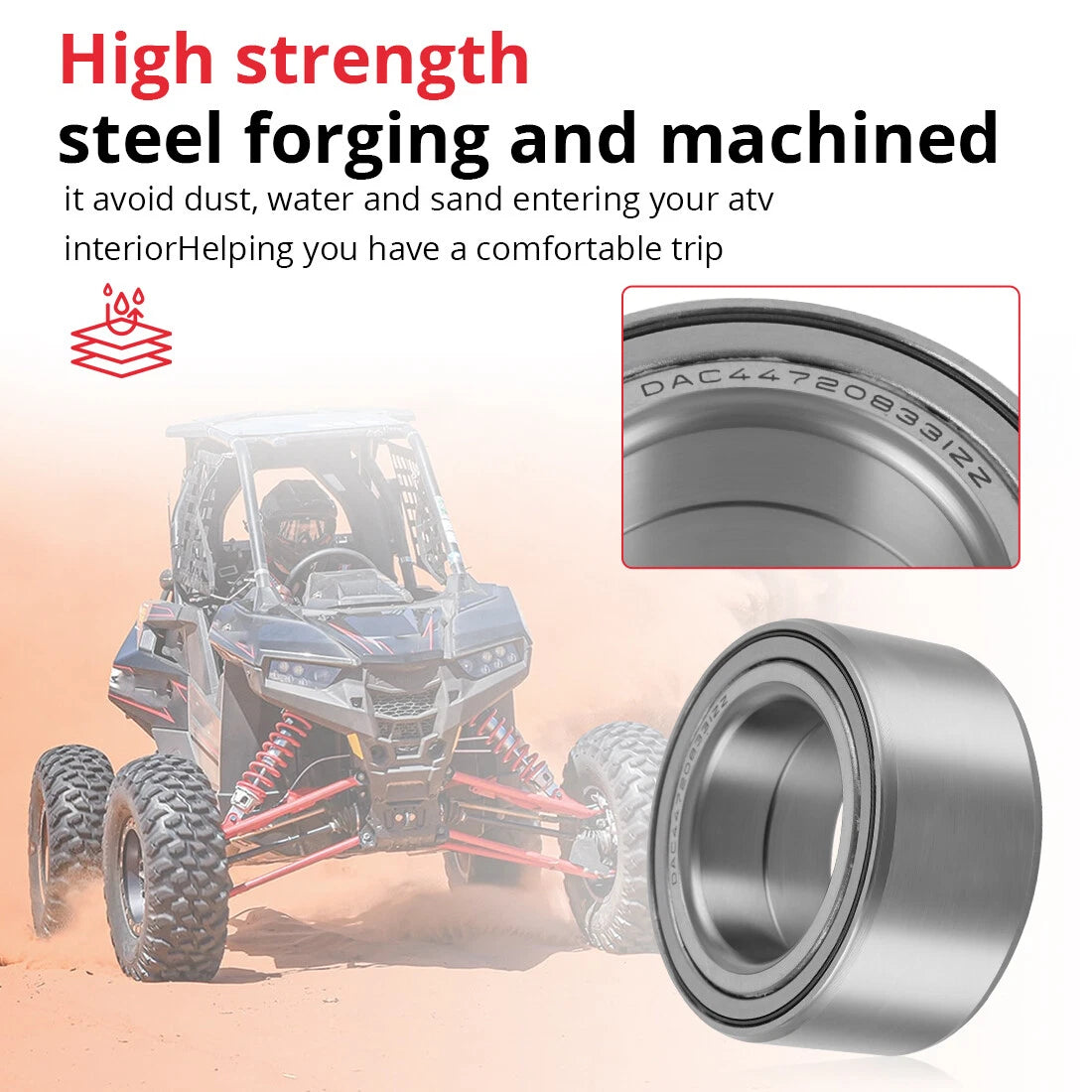 2 x Front/Rear Hubs Rotor Bearing Studs for Polaris RZR XP1000 (2014–2023)