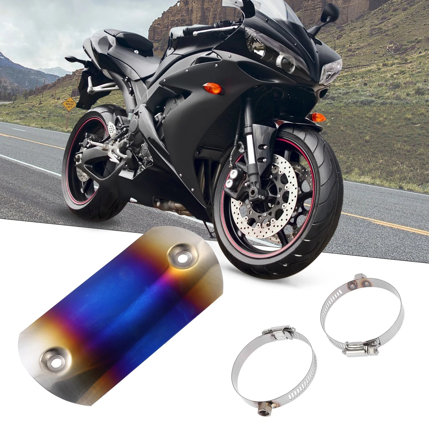 Set 5.63'' Exhaust Muffler Pipe Protector for Universal Motorcycle