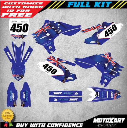 Custom Graphics Kit for Yamaha YZF 450 (2010-2013) AUSSIE STYLE Stickers