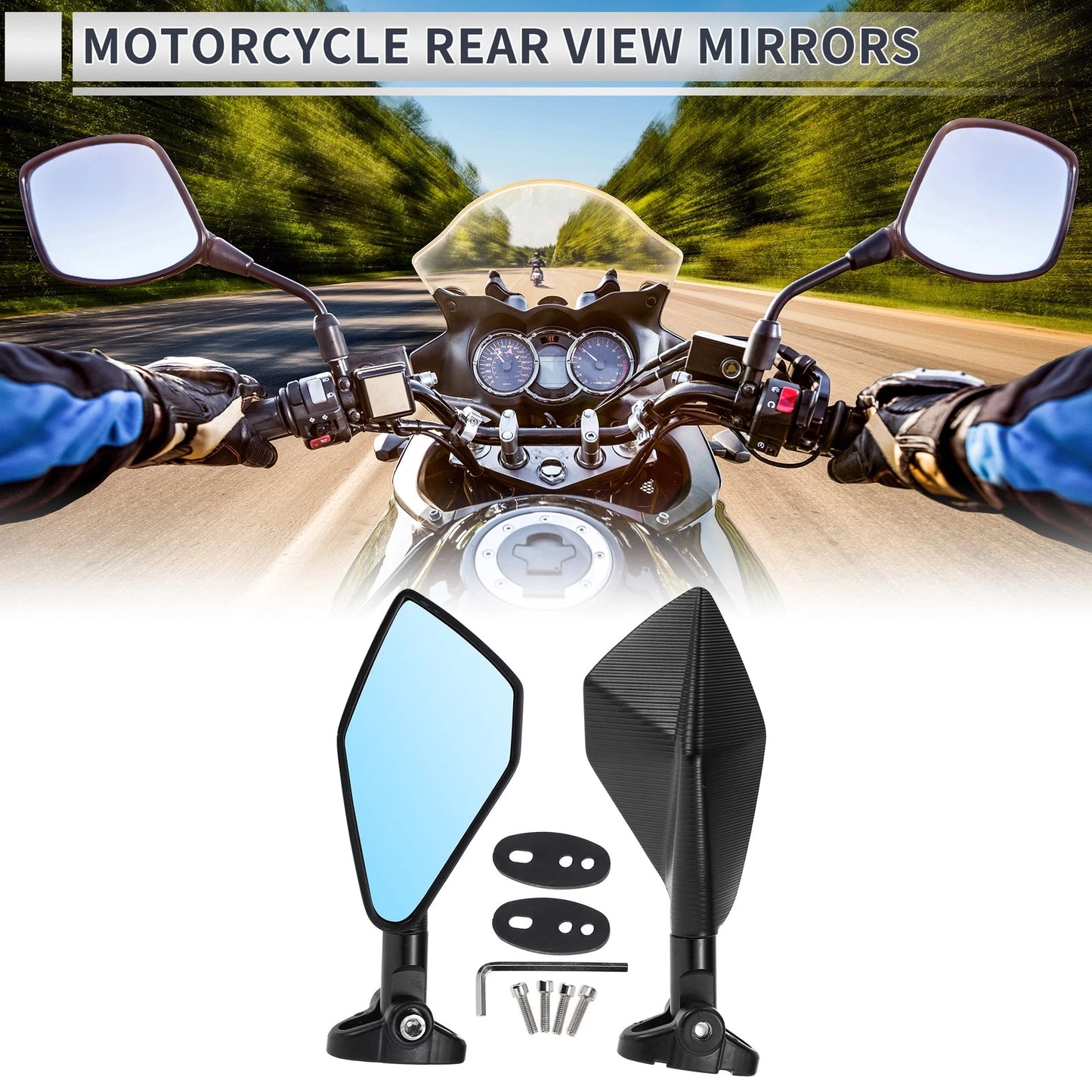 Rear View Mirrors Black Aluminum for M6