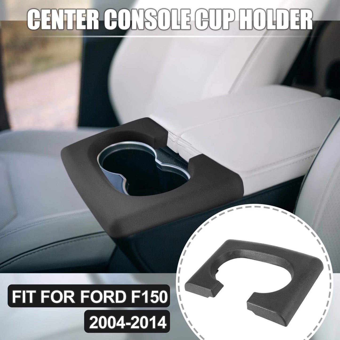 Center Console Cup Holder Armrest Cover for Ford F150 (2004-2014)