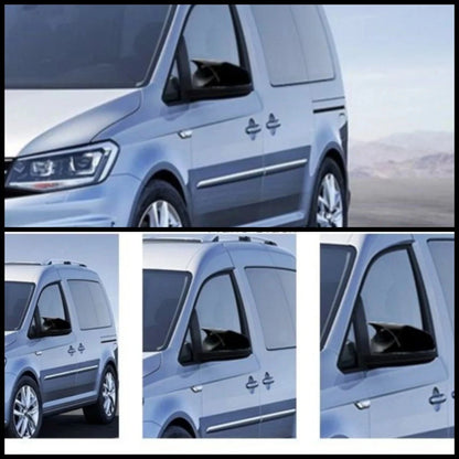 Side View Mirror Covers for VW Caddy (2015-2020) Gloss Black 2 Piece Pcs