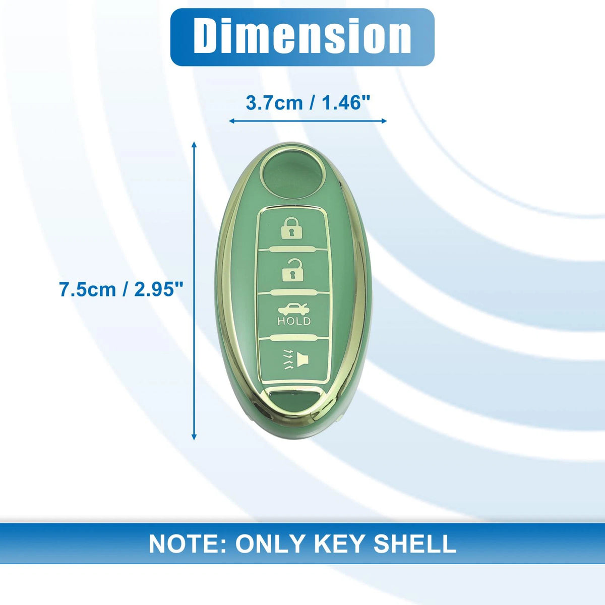 Silicone Key Fob Case Cover for INFINITI QX80 (2014) Green