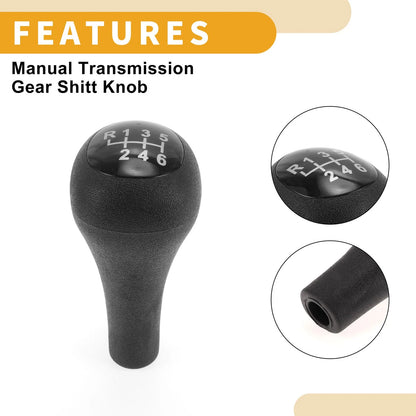 6 Speed Gear Shift Knob for Ford Focus (2003-2007) Black Plastic