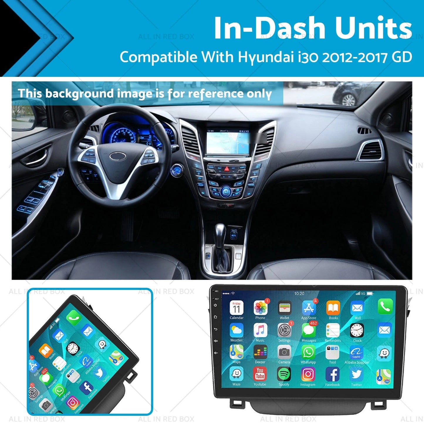 Android Head Unit Car Stereo Bluetooth GPS for Hyundai i30 (2012-2017)