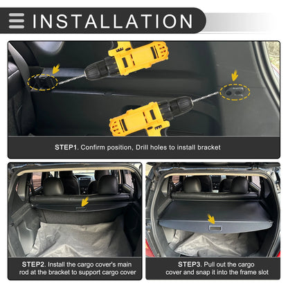 Car Rear Retractable Cargo Cover for BMW X1 E84 2009-2015 Carbon Fiber Black