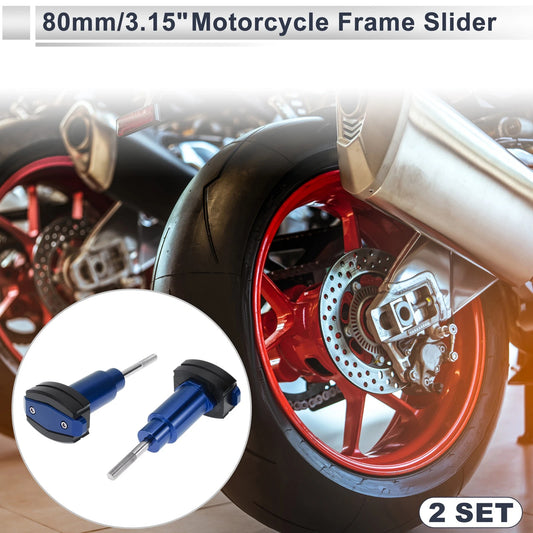 2 x 1.1 Aluminum Alloy Plastic Motorcycle Slider Frame Blue