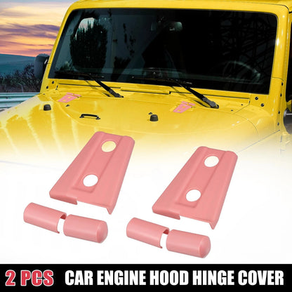 2 x Engine Hood Hinge Covers for Jeep Wrangler 2-Door/4-Door (2007-2018)