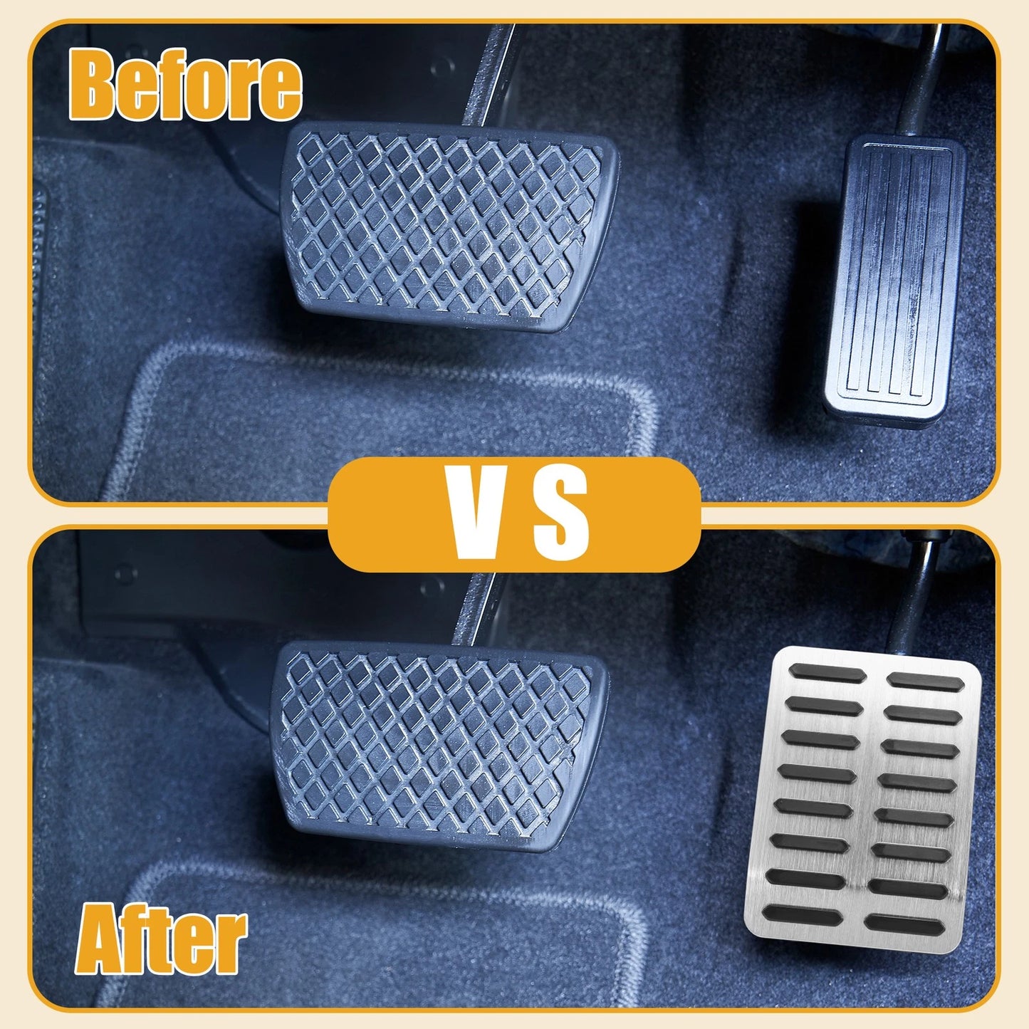 Foot Rest Pedal Cover Pad for Ford F-150 (2015-2023) Silver Tone