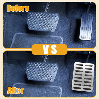 Foot Rest Pedal Cover Pad for Ford F-150 (2015-2023) Silver Tone
