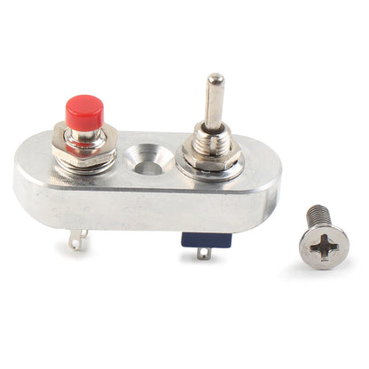 Mini Dual Toggle Switch Button 7/8" for Horn Headlight - Silver