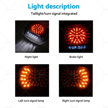 LED Rear Tail Light Brake Smoke for Harley Touring Dyna Glide Softail
