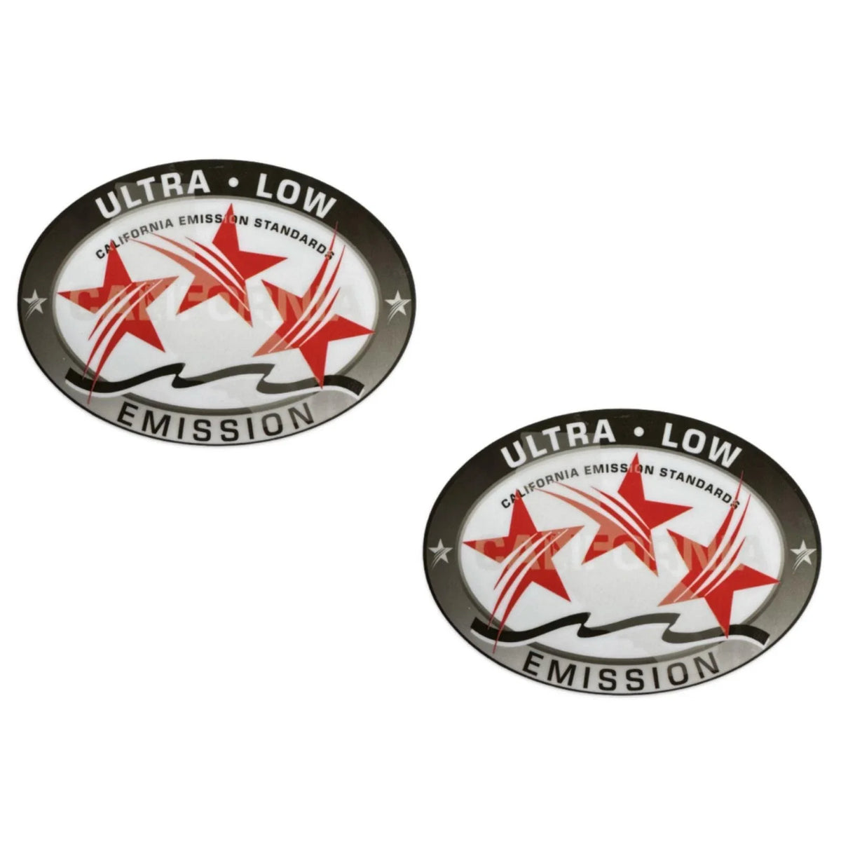 Ultra Low Emission 3 Star California DOT Outboard Graphic Sticker Decal - Red