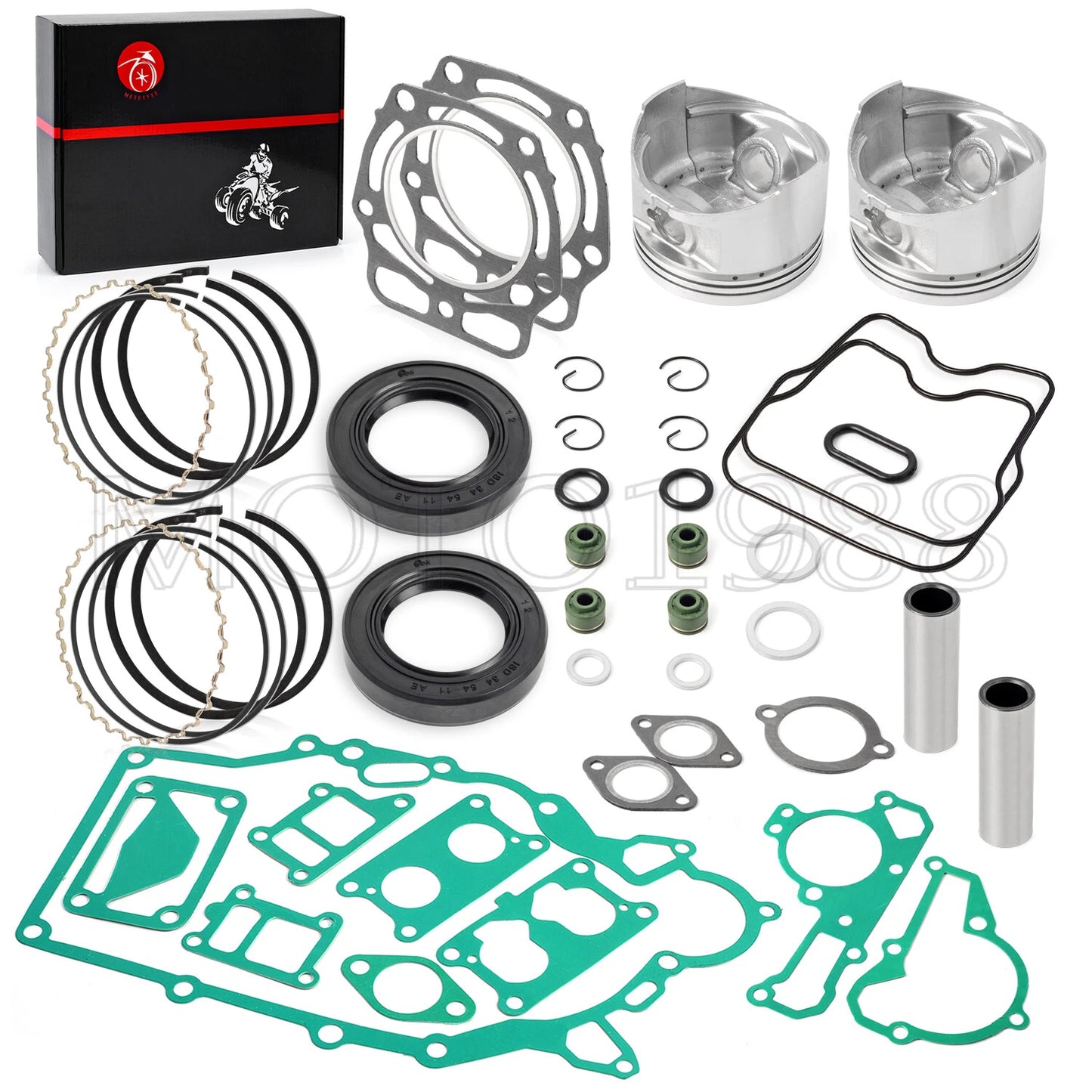 Engine Rebuild Kit with Seals, Pistons & Rings for Kawasaki