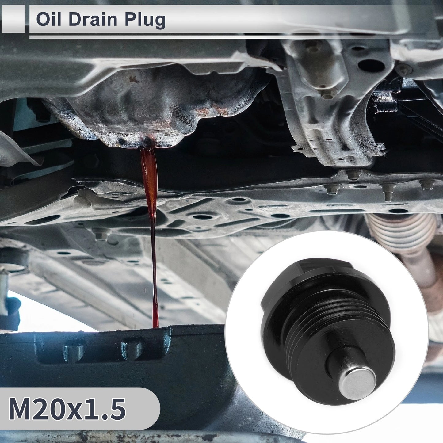 1 Set M20x1.5 Engine Oil Drain Plug with Gasket for Car Motorcycle Boat