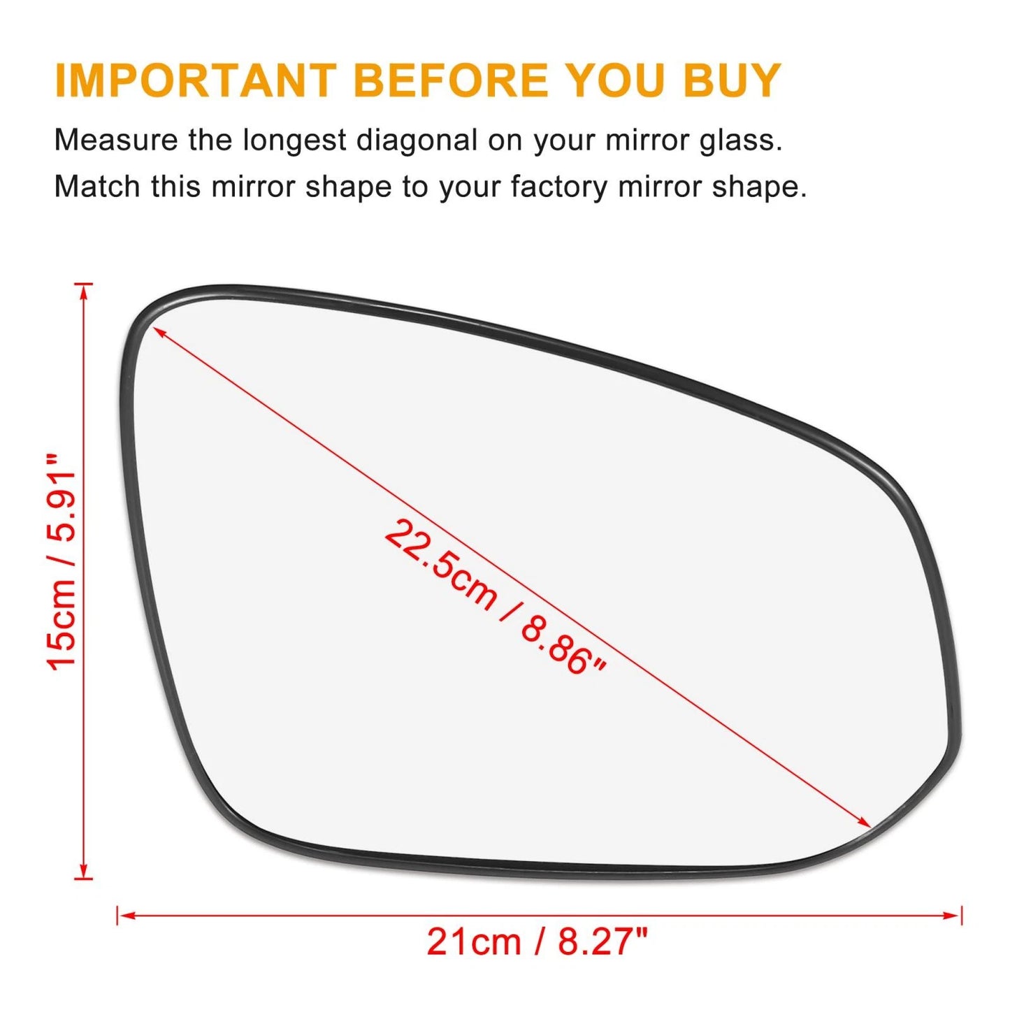 Heated Mirror Glass with Backing Plate for Toyota RAV4 (2001-2023)