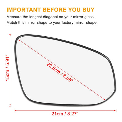 Heated Mirror Glass with Backing Plate for Toyota RAV4 (2001-2023)
