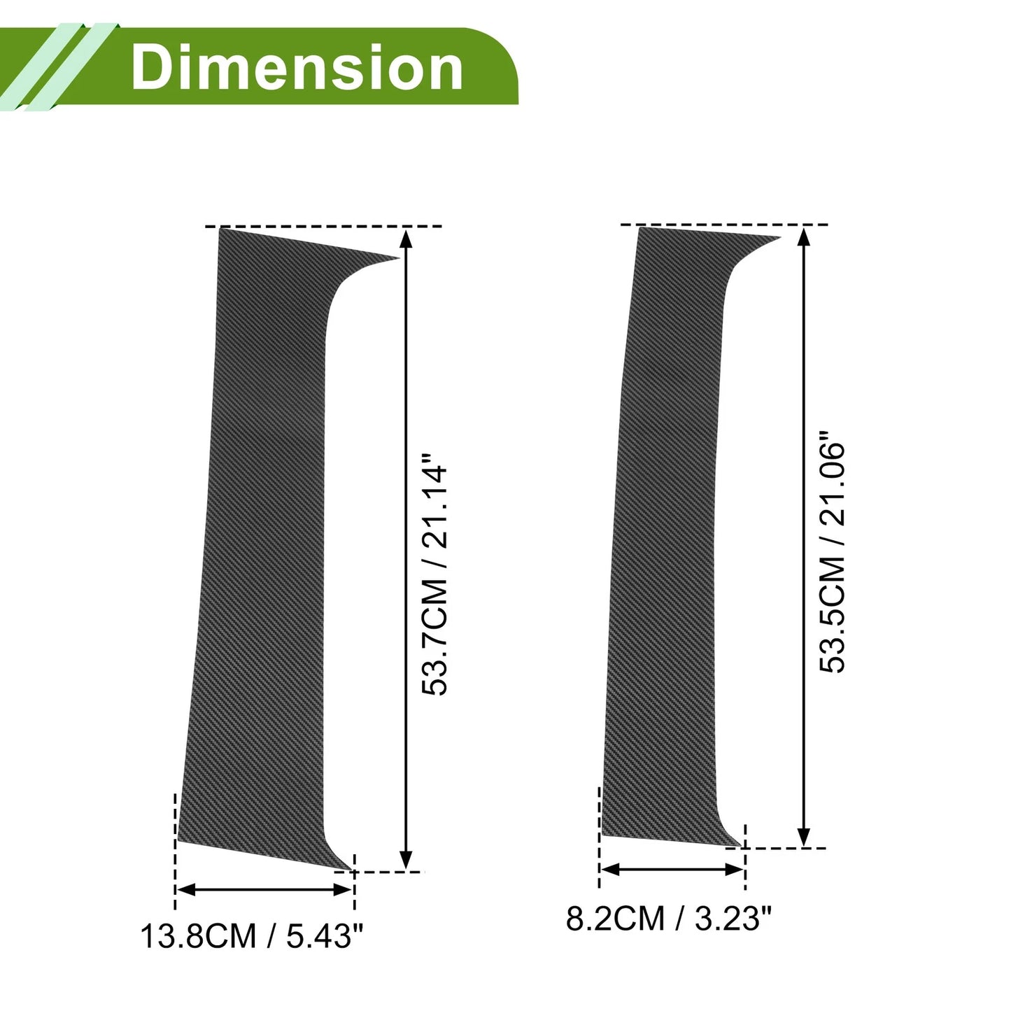 Door Pillar Window Trim for Chevy Silverado Carbon Fiber Pattern Black