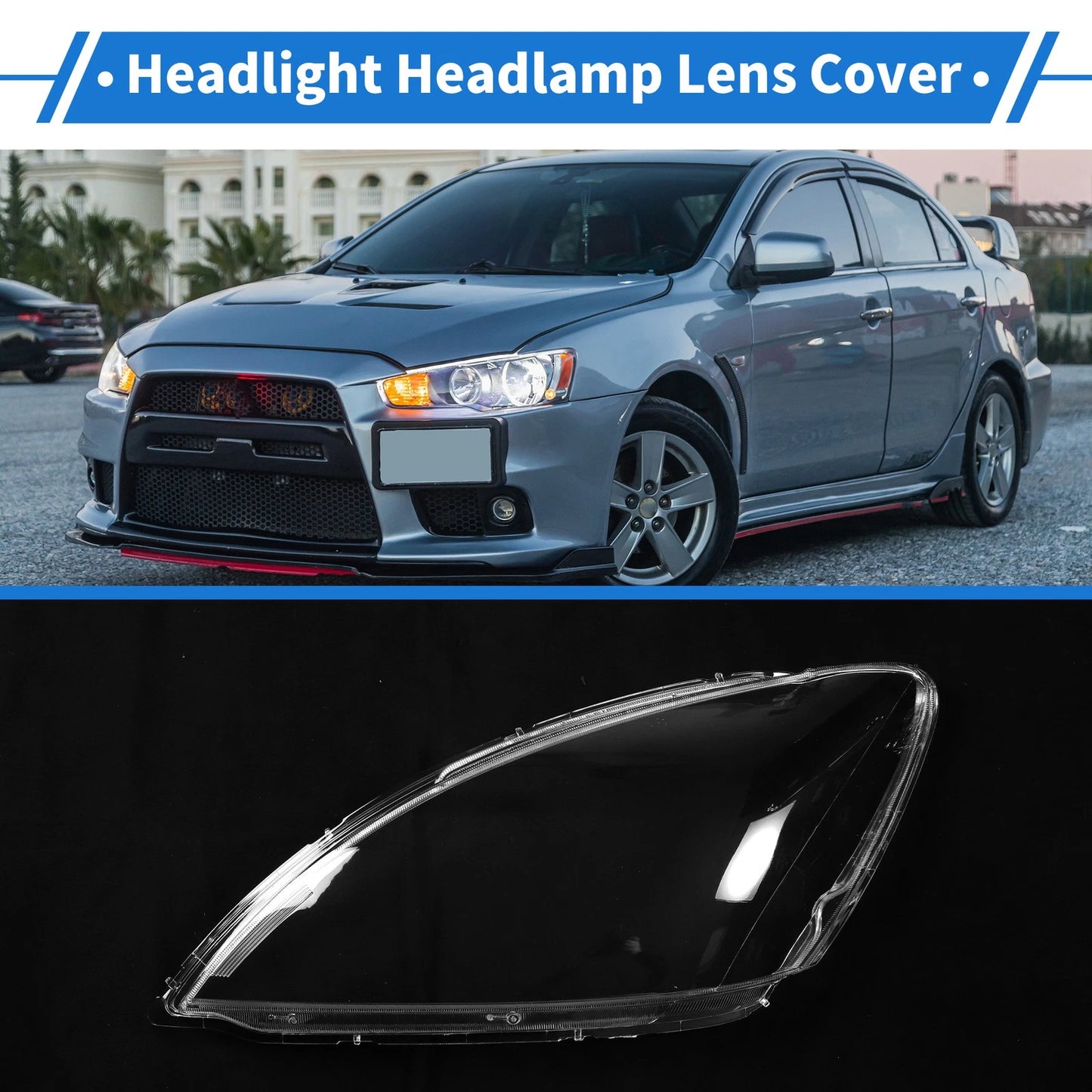 1 x Front Left Headlight Lens Cover for Mitsubishi Lancer (2004-2007) Clear