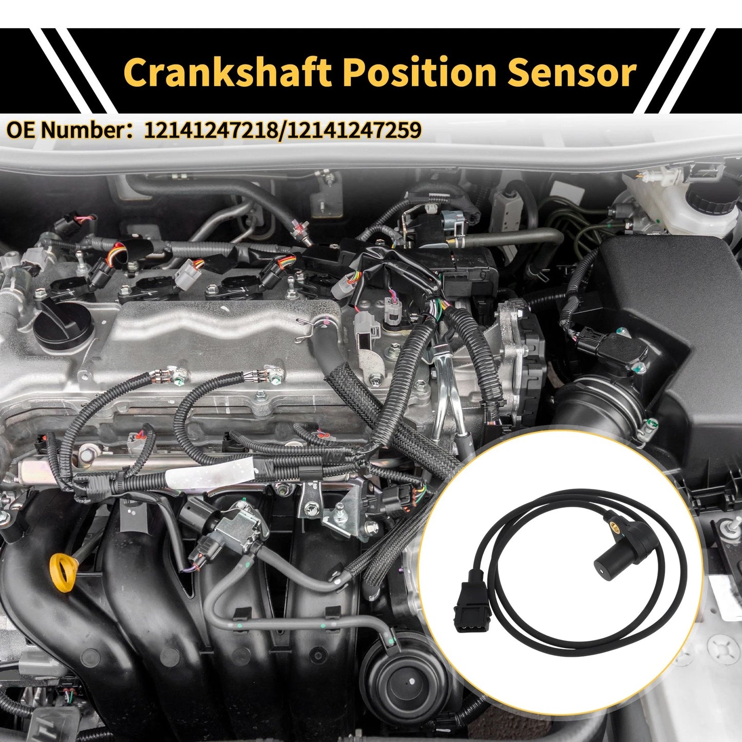 Crankshaft Position Sensor for BMW E36 316i (1993-1998) 1 Pc Black