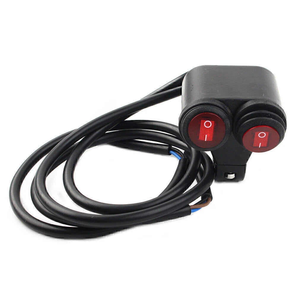 7/8'' 22mm Motorcycle Handlebar Fog Spot Lights with Red Button Switch for Honda