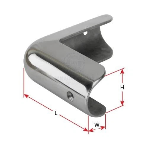 Gunwhale Corner Cap 316 Stainless Steel for 43mm Round Boats