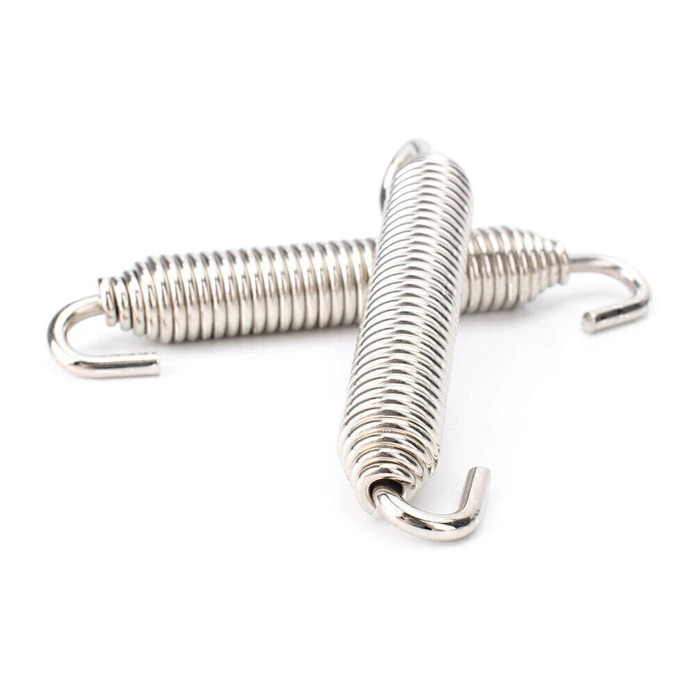 4PC Silver Universal Long Outlaw Racing Stainless Header Exhaust Springs 83mm