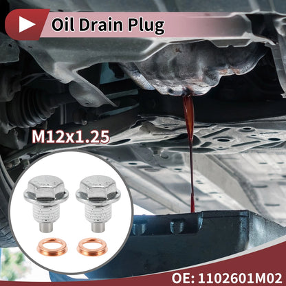 Oil Drain Plug Set for Nissan Infiniti (1102601M02) 79 characters max