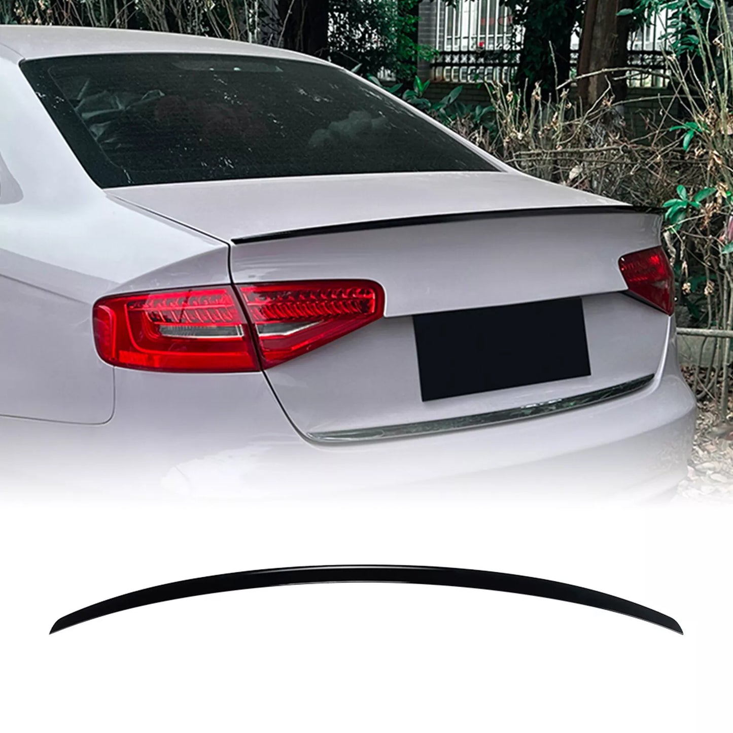 Gloss Black Rear Boot Spoiler Lip for Audi A4 S4 B8 (2009-2016)
