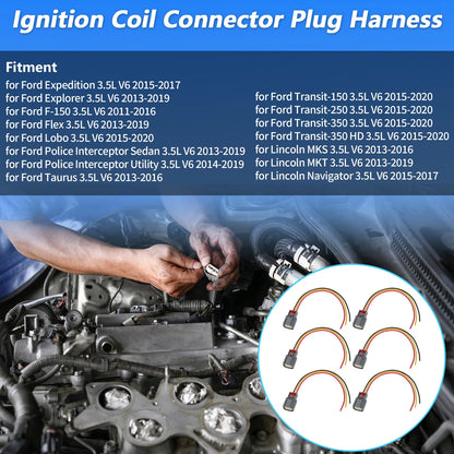 6 x Ignition Coil Connector Plugs for Ford F-150 (2011-2016)