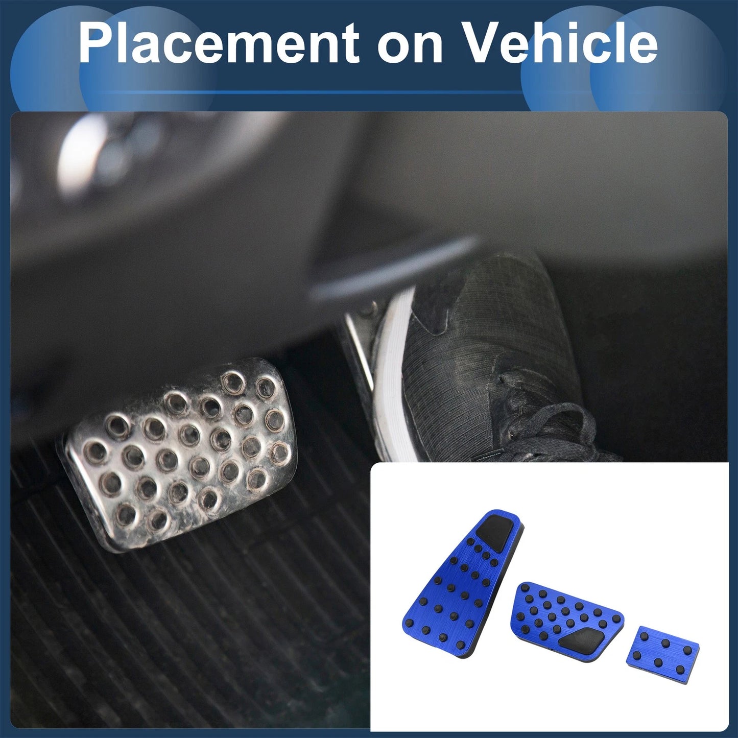 1 x Automatic Foot Pedal Covers for Dodge RAM 1500 (2010-2018) Blue