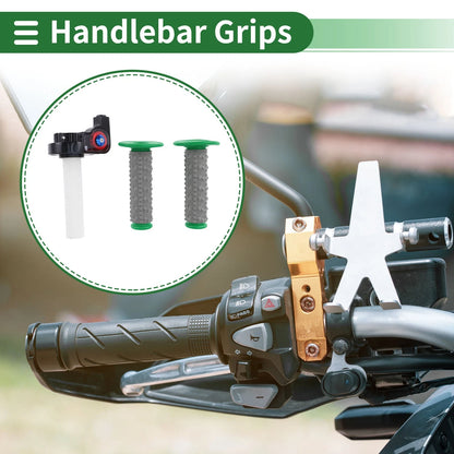 Hand Grips Cover Kit 7/8" 22mm Handlebar Cover Rubber Green for Motorcycle