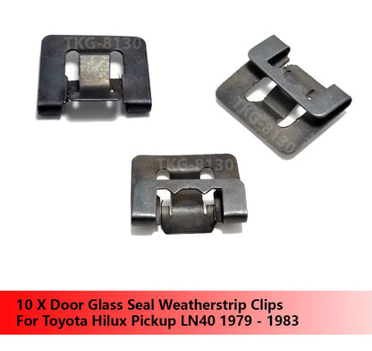 10 x Door Glass Seal Clips for Toyota Hilux Ute(1979-1983)