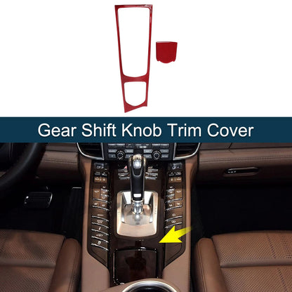 ABS Gear Shift Knob Cover Decal for Porsche Panamera (2010-2016) Red 1 Set