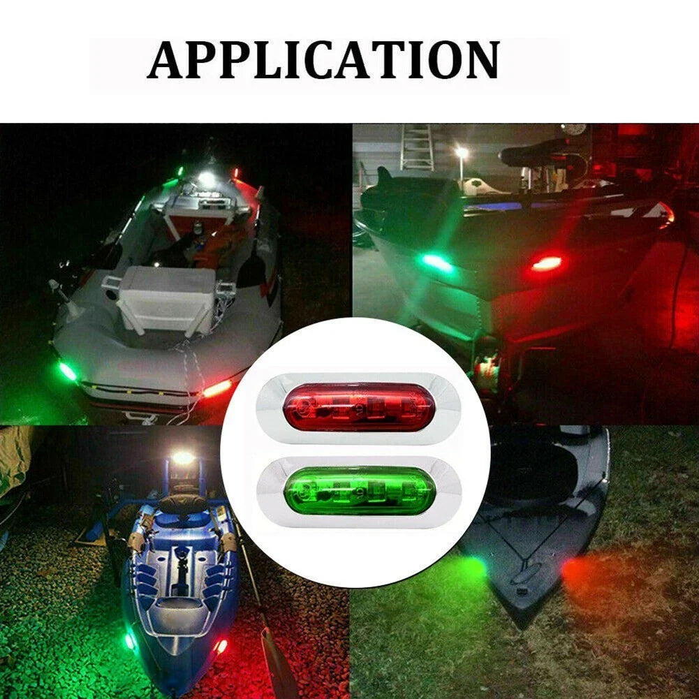 Navigation LED Boat Lights 2pcs Bow Pontoon for DC 12V-24V