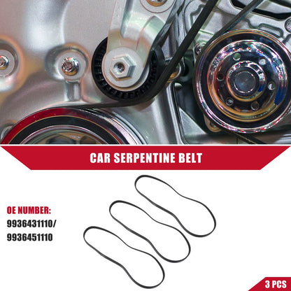 3x Car Serpentine Belt for Toyota T100 (1995–1998)