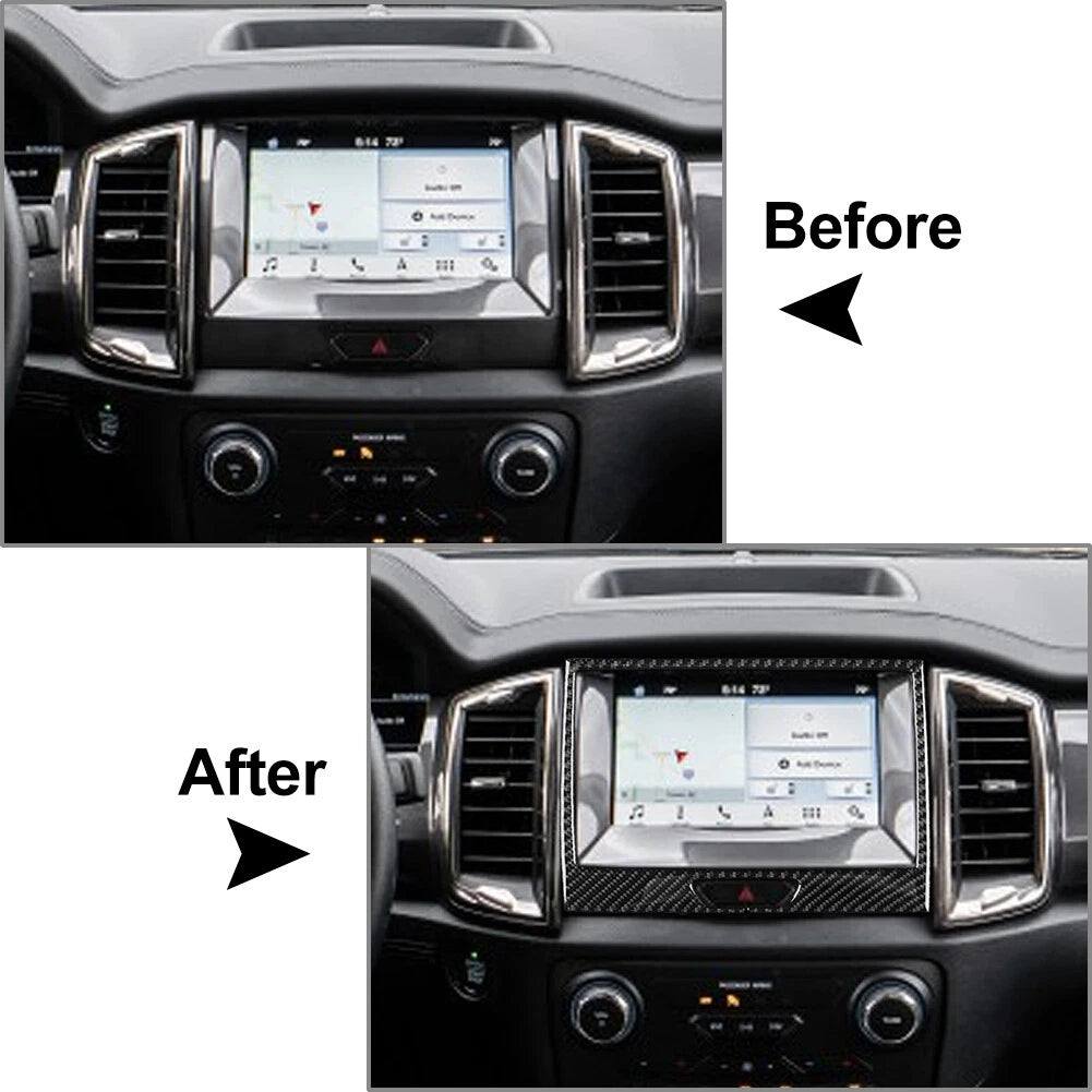 Carbon Fiber GPS Panel Cover Trim for Ford Ranger 2015-2022